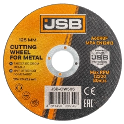Круг отрезной по металлу 125x1.2x22.2мм (к-т 50 шт) JSB JSB-CW505[к-т 50 шт.]