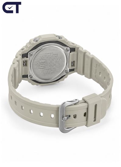 CASIO GA-2100AS-5ADR G-SHOCK мужские наручные часы — песочно-бежевая G-SHOCK с бирюзовыми акцентами