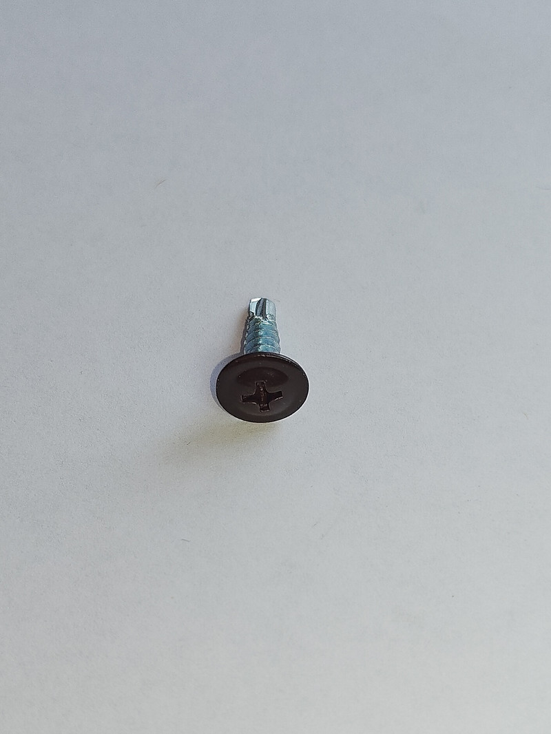 4,2х16 RAL8017 Саморез с прессшайбой СВЕРЛО коричневый (100 шт)
