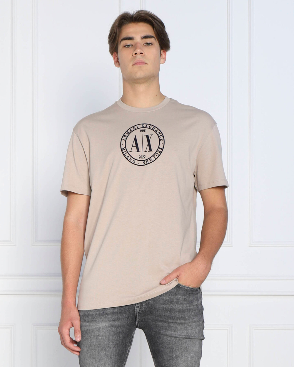 футболка Armani Exchange - бежевый(6LZTLE ZJGAZ)