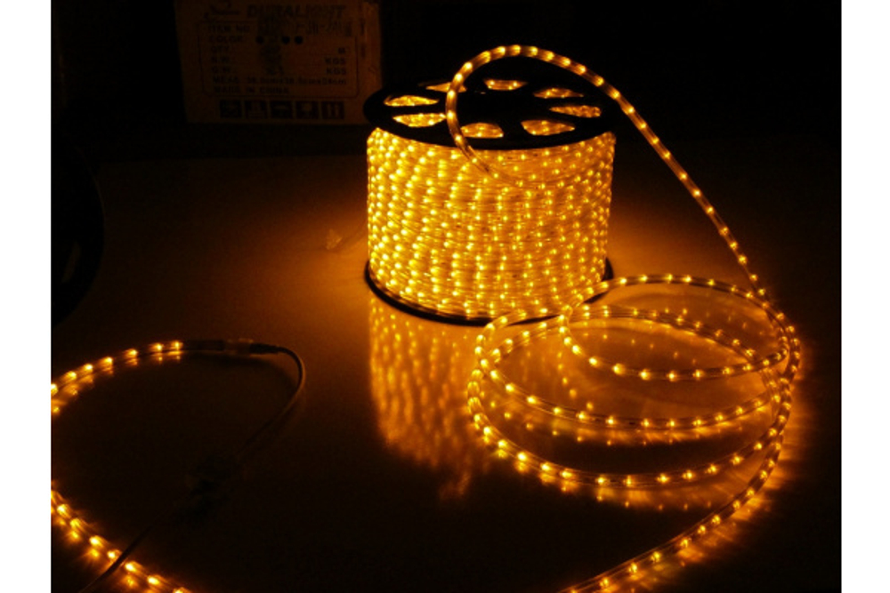 LED-XD-3W-100M-240V желтый,13мм, (4м)