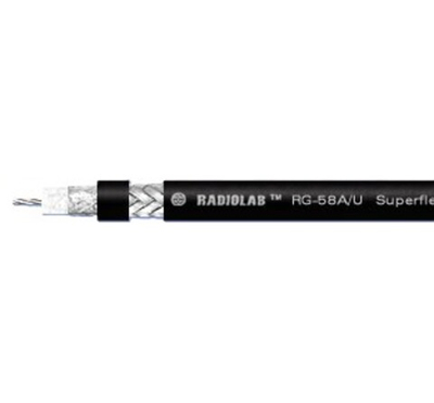 Коаксиальный кабель RADIOLAB RG-58A/U PVC (black) витая жила