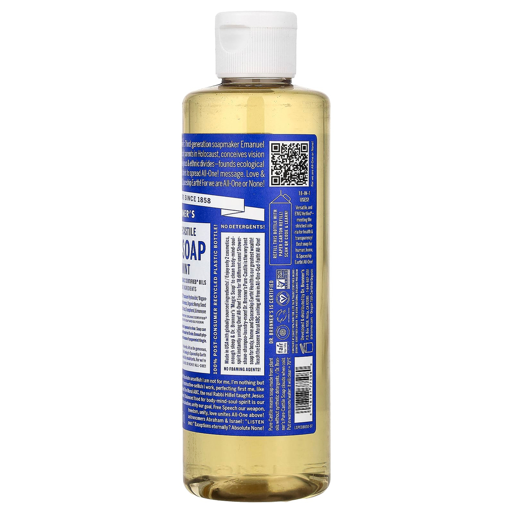 Dr. Bronner's, кастильское магическое мыло 18 в 1, перечная мята, 237 мл (8 жидк. унций)