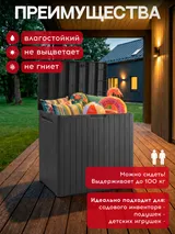 Keter Сундук Сити (CITY STORAGE BOX 113 L) 113л, графит — фото 3