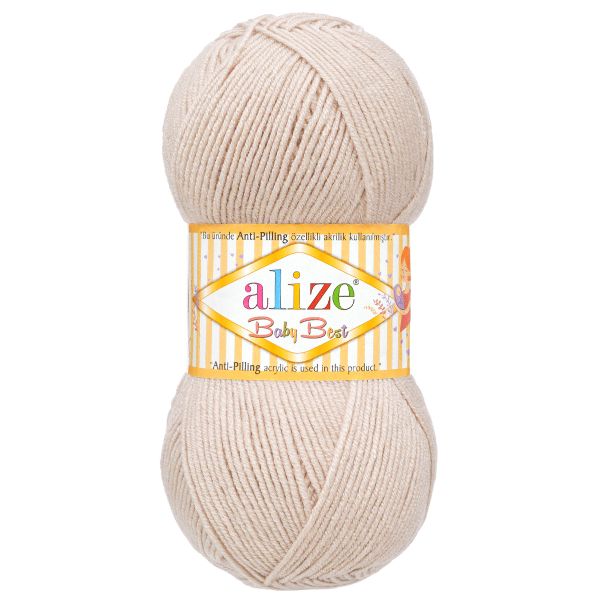 Пряжа Alize (Ализе) Baby Best / уп.5 мот. по 100 г, 240 м, 599 слоновая кость