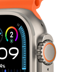 Apple Watch Ultra 2, 49 мм, GPS + Cellular, корпус из титана, ремешок Ocean оранжевого цвета