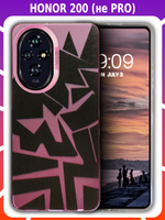 Дизайнерский чехол из пластика для HONOR 200 (не PRO!) с усиленной защитой камеры и глянцем