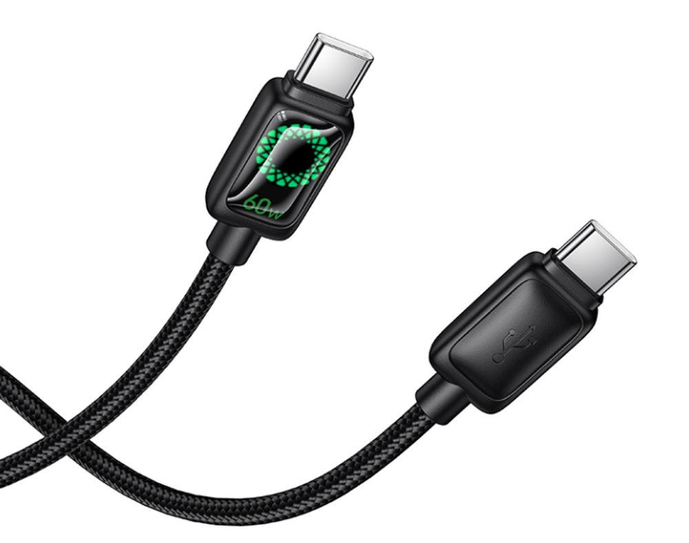 Usb Кабель-зарядка Type-C на Type-C Hoco U146 60W 1.2м черный