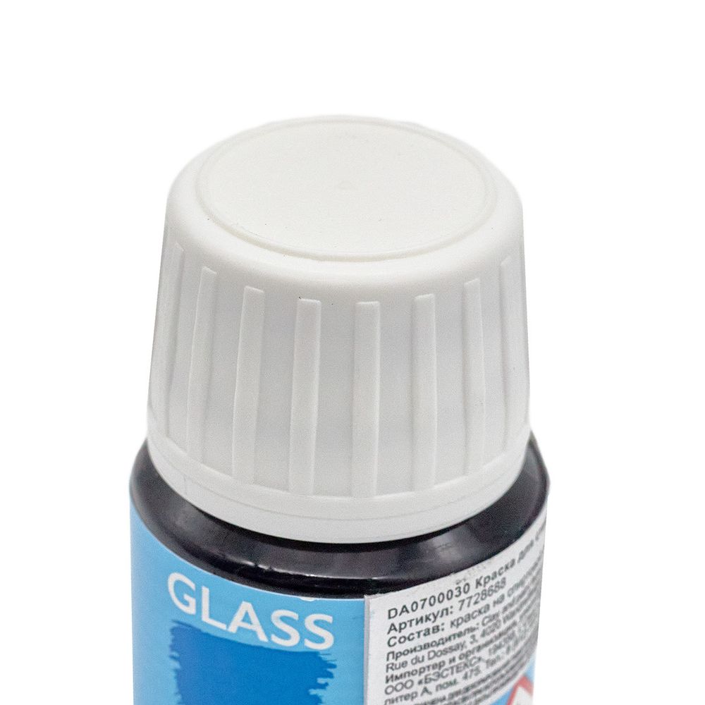 Краска акриловая для стекла Glass, 30 мл, Darwi, 100 черный