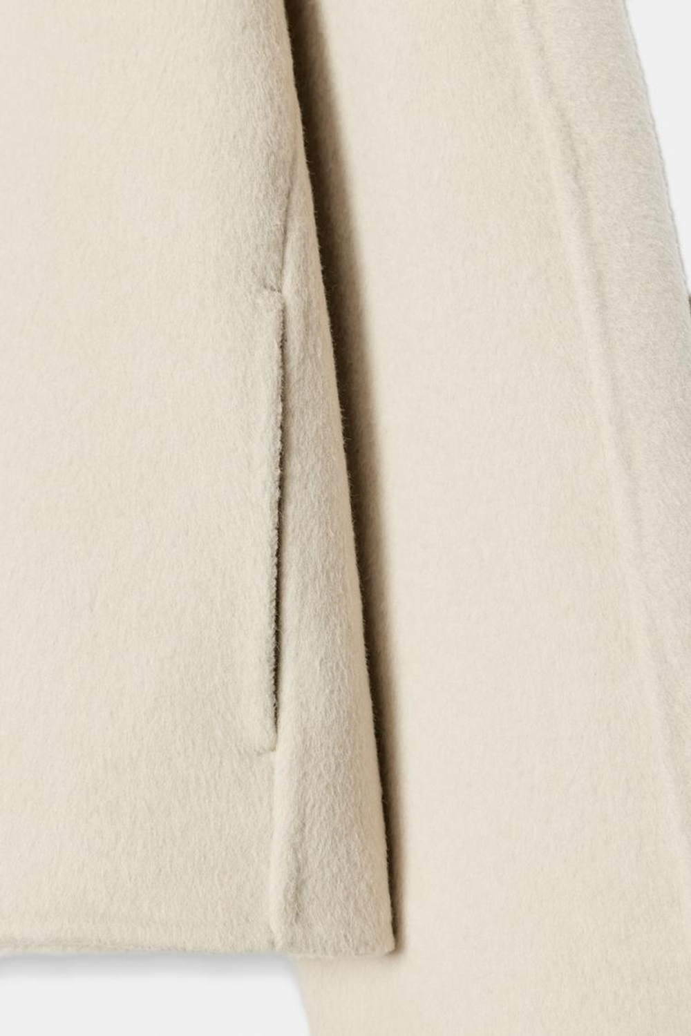 ZARA КОРОТКОЕ ПАЛЬТО ИЗ СМЕСОВОЙ ШЕРСТИ — ZW COLLECTION, ЭКРЮ