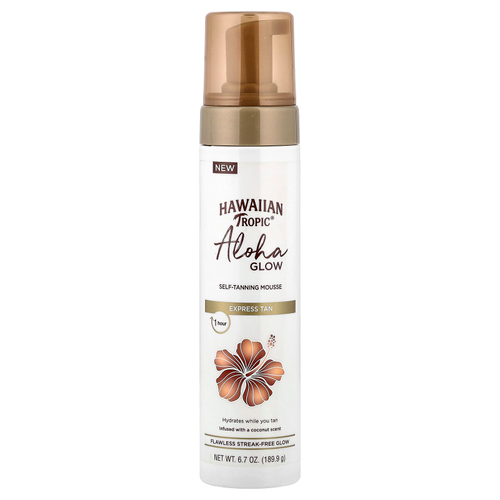 Hawaiian Tropic, Aloha Glow, мусс-автозагар, экспресс-загар, кокос, 189,9 г (6,7 унции)
