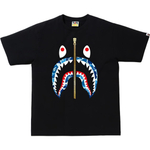 A Bathing Ape Bathing Ape Zip Shark Short Sleeve Футболка черный синий