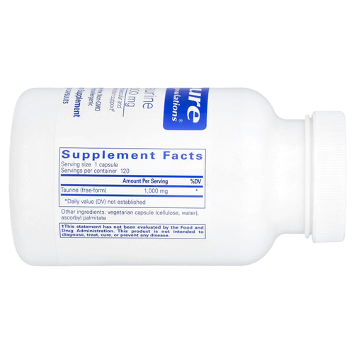 Pure Encapsulations, таурин, 1000 мг, 120 капсул