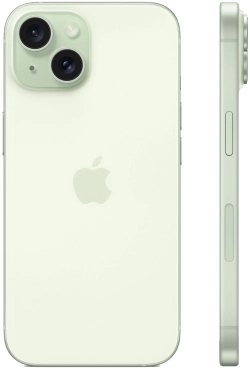 Смартфон Apple A3090 iPhone 15 128Gb зеленый моноблок 3G 4G 1Sim 6.1" 1179x2556 iOS 17 48Mpix 802.11 a/b/g/n/ac/ax NFC GPS GSM900/1800 Protect