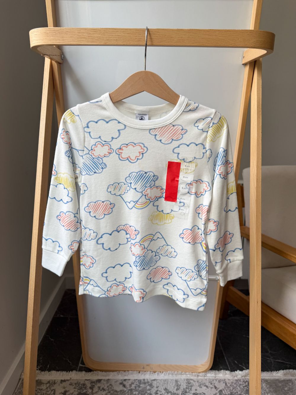 Новый хлопковый лонгслив Petit Bateau, 104