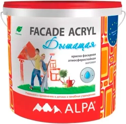 Краска Alpa Facade Acryl дышащая фасадная атмосферостойкая долговечная база А 4,5л