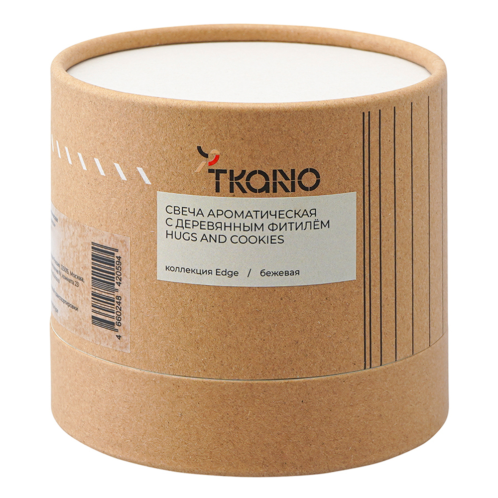 Свеча ароматическая Tkano Edge Hugs and Cookies бежевая 60ч