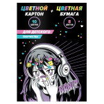 Картон цв.+бумага цв. А4 26л. 8цв. "Манга" (Феникс+)