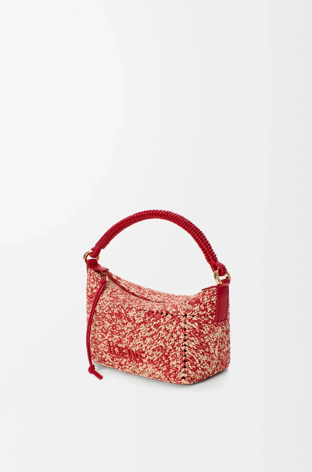 Loewe Мини-сумка Cala из телячьей кожи и рафии, красный