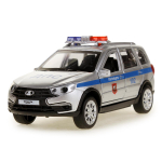 Модель ин. мет. "Lada granta cross 2019 полиция" 12см, свет/звук, серебр. GRANTACRS-12SLPOL-SR