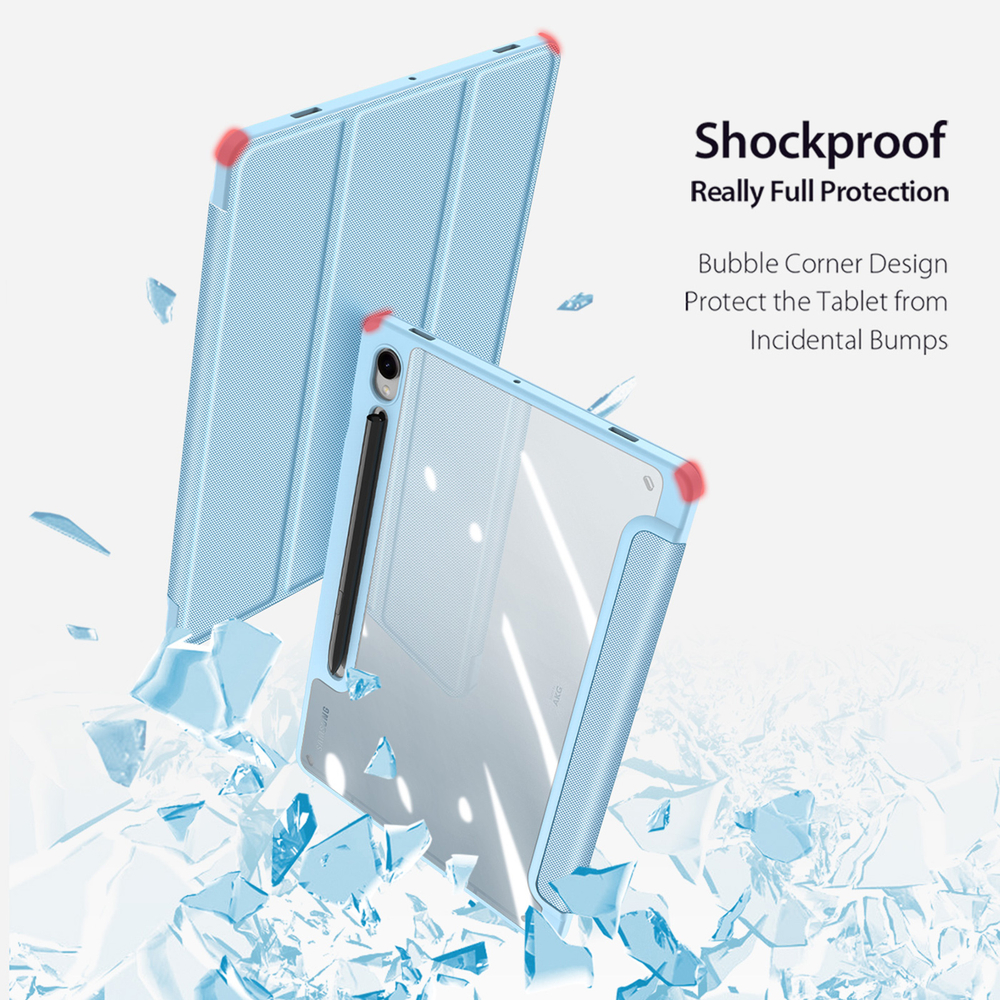 Чехол книжка синего цвета для планшета Samsung Tab S10 Lite, Tab S10 FE, Tab S9, Tab S9 FE, серия Toby Series Case от Dux Ducis