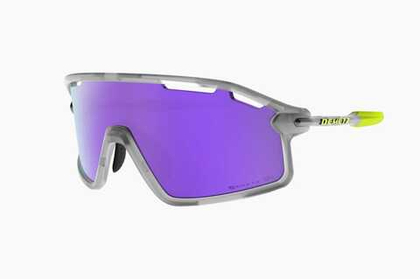 Спортивные очки Demetz Hurry / Crystal Matt / Yellow Fluo V. Grey Mirror Violet Cat.3