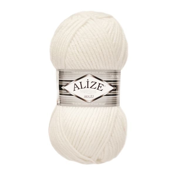 Пряжа Alize (Ализе) Superlana Maxi / уп.5 мот. по 100 г, 100м, 055 белый A