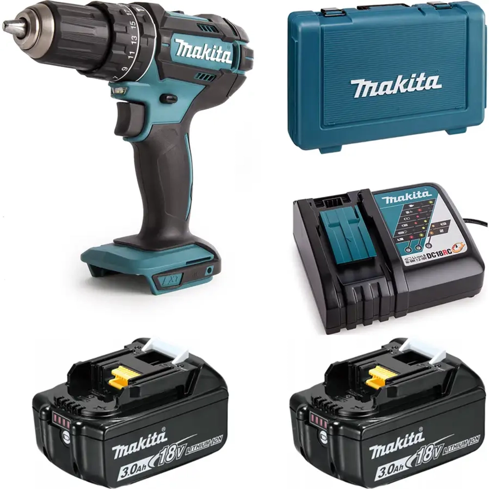 Аккумуляторная ударная дрель-шуруповёрт Makita DHP482RFE