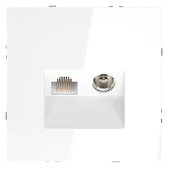 Розетка телевизионная TV+RJ45 кат. 6 Voltum S70 Белый глянцевый VLS060701