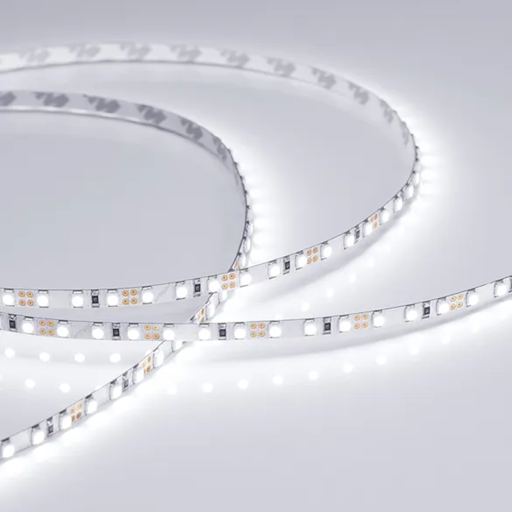 Светодиодная лента RT-A120-5mm 12V White6000 (9.6 W/m, IP20, 2835, 5m) (Arlight, 9.6 Вт/м, IP20) 014992(2)