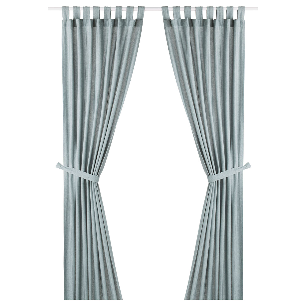 Комплект штор IKEA LENDA (ЛЕНДА), Светло-бирюзовый, 140х250 см, 2 шт