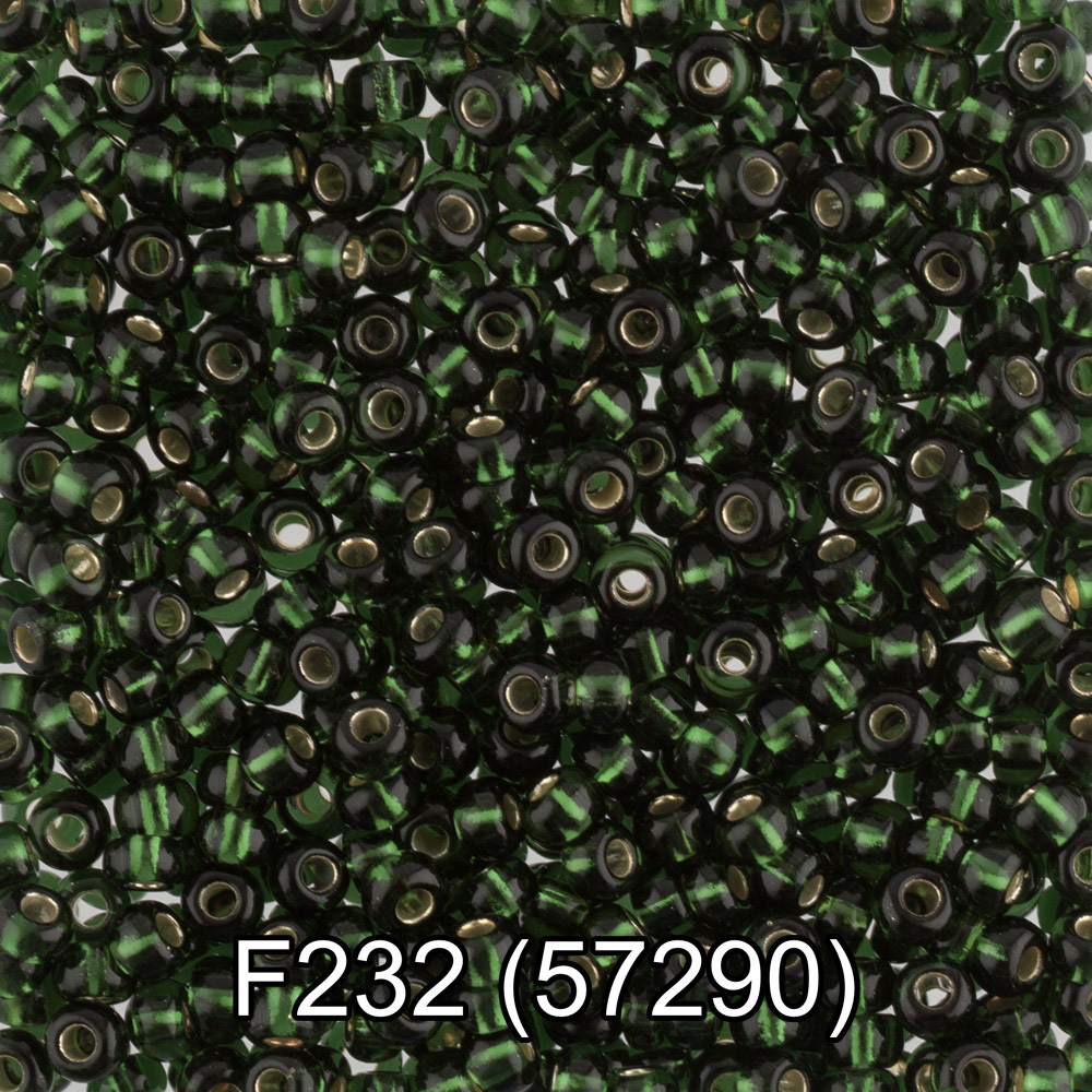 Бисер Чехия "GAMMA" круглый 6 10/0 2.3 мм F232 т.зеленый ( 57290 )