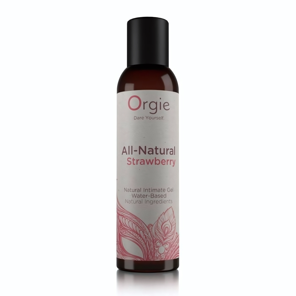 Интимный гель на водной основе All-Natural Strawberry с ароматом клубники - 150 мл.