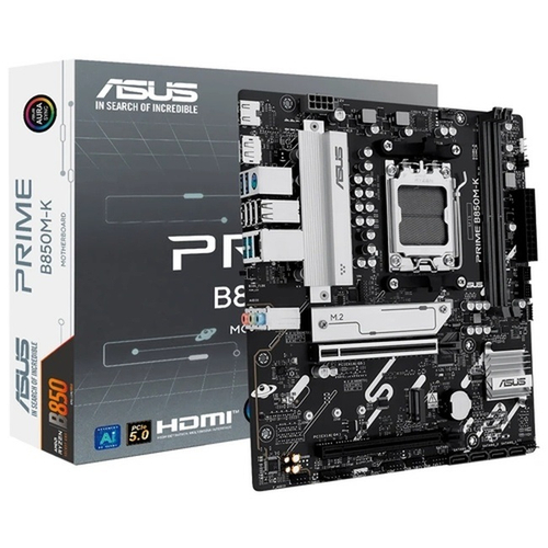 Материнская плата ASUS PRIME B850M-K, AM5/AMD B850/4xDDR5/2xPCI-Ex16/2xM.2/SB7.1/GLAN/DP/HDMI/mATX (90MB1LV0-M0EAY0)