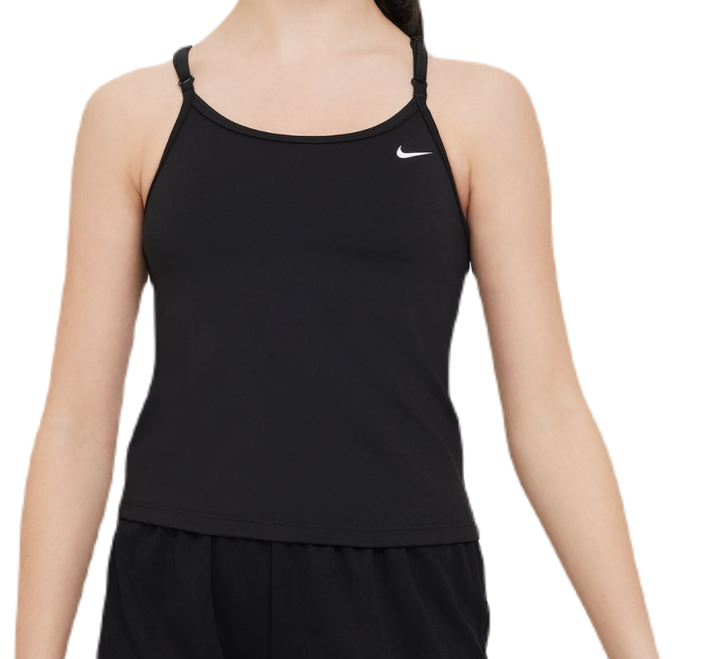 Футболка для девочки теннисная Nike Dri-FIT Indy Tank Sports Bra - черный