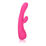 Розовый вибромассажер Impress Tongue со стимуляцией клитора - 18 см. (Цвет: розовый)