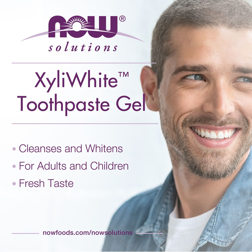NOW Foods, Solutions, XyliWhite™, зубная паста-гель, освежающая мята, 181 г (6,4 унции)