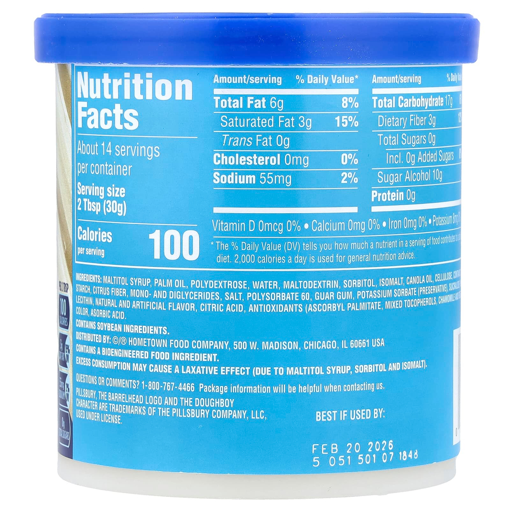 Pillsbury, Без сахара, глазурь премиального качества, ваниль, 425 г (15 унций)