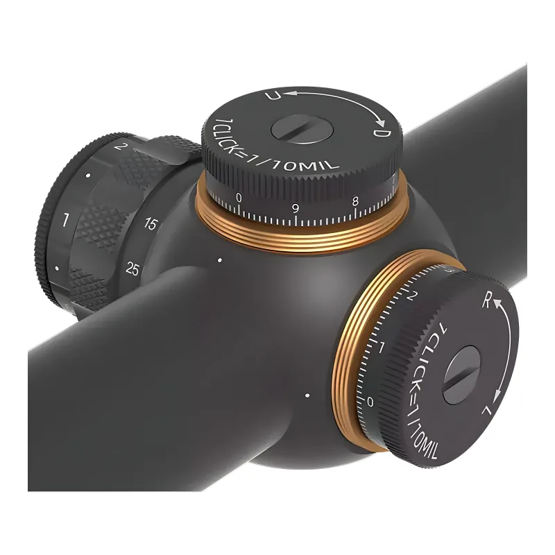 Прицел Vector Optics Grizzly HD 2.5-15x50i, G4 Fiber - открытые барабанчики поправок, крупный план