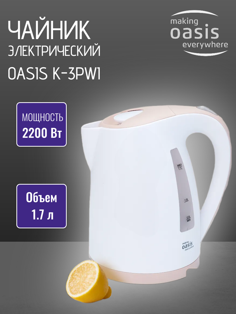 Чайник OASIS K-3PWI