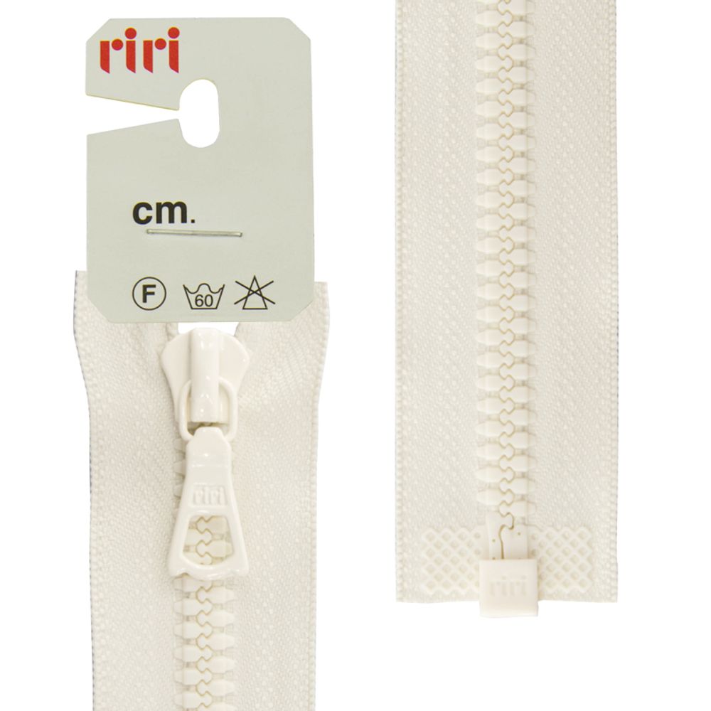 Молния трактор RIRI Т6 (6 мм) 1 зам., разъем., 55 см, цв.2111, бело-бежевый св., 1 шт Молния трактор RIRI Т6 (6 мм) 1 зам., разъем., 55 см, цв.2111, бело-бежевый св., 1 шт