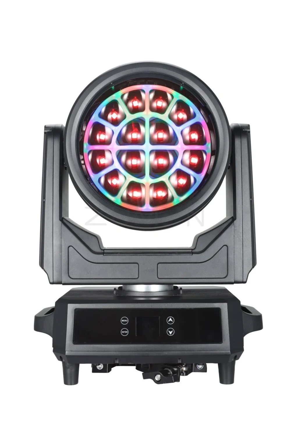LM1650-W-IP — вращающаяся голова Wash 16×50 Вт RGBL с RGB-подсветкой и зумом 4°–60° IP65
