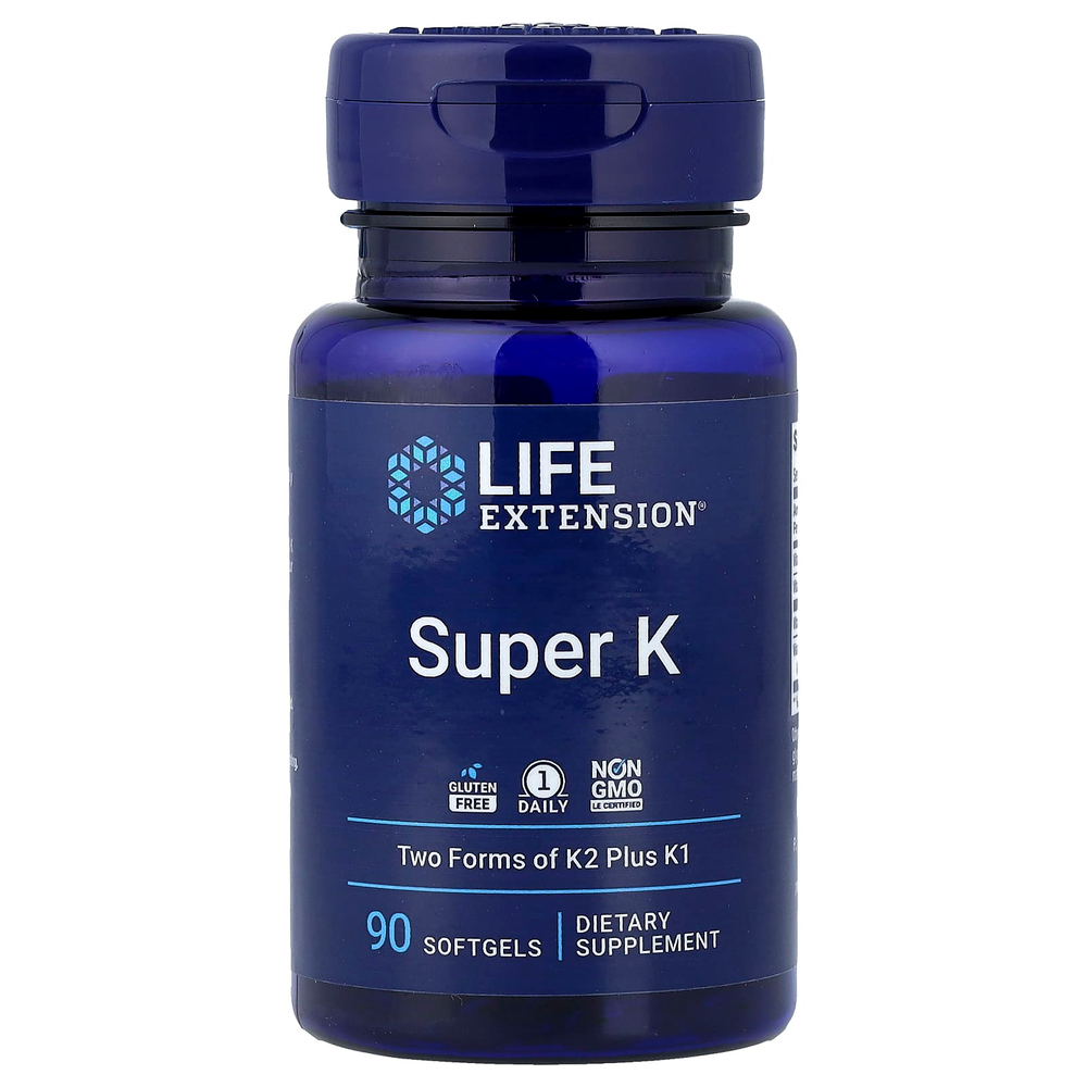Life Extension, Super K, витамин K, 90 капсул