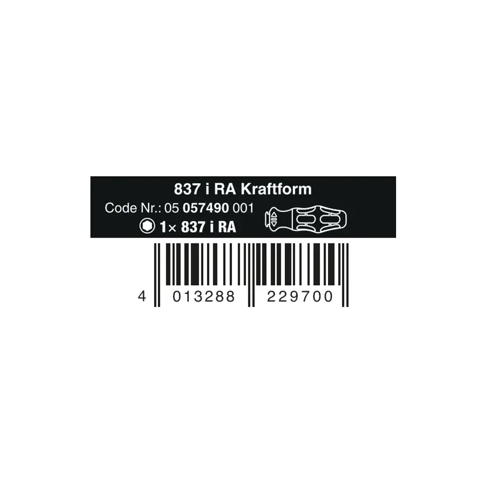 Ручка-держатель Kraftform с функцией трещотки 837 i RA WERA 05057490001