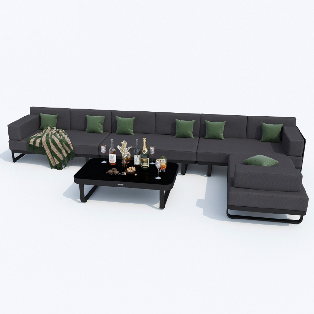 Лаунж зона угловая Ideal Patio ТЕСОРА антрацит - каркас карбон