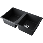 Мойка Omoikiri Tedori 86-2-BL Tetogranit/черный