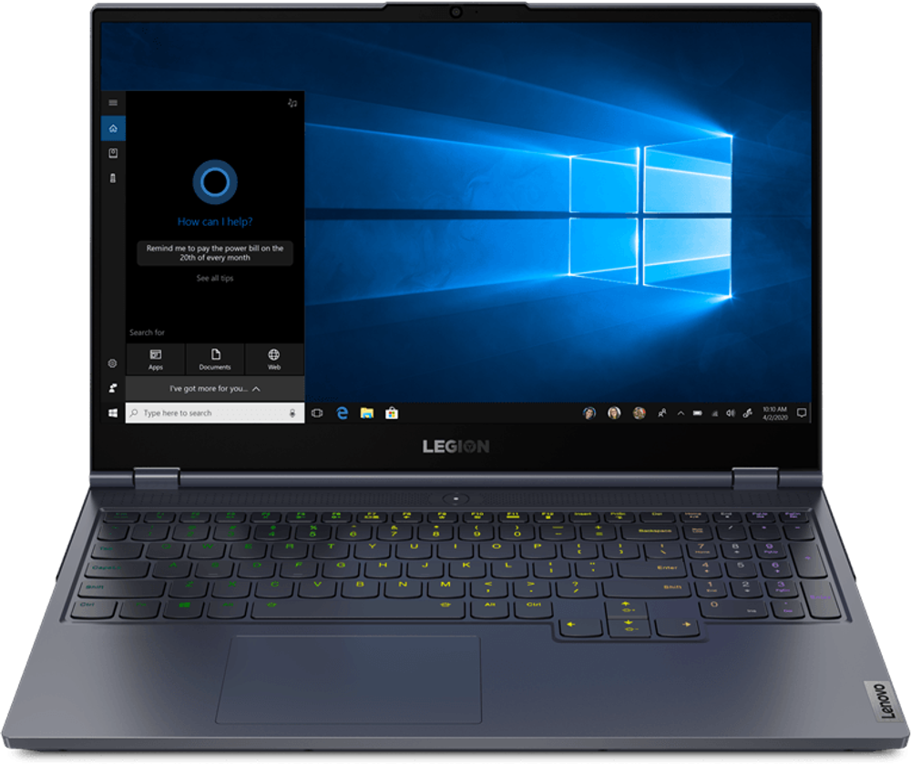 Ноутбук Lenovo Legion 7-15IMH05 Конфигурация: Intel Core i7 10750Н 2.6 ГГц/16 ГБ/512 ГБ SSD/nVidia GeForce RTX 2060 6 ГБ/Windows 11 Домашняя/15.6"/1920x1080 пикс. 144Hz/B1
