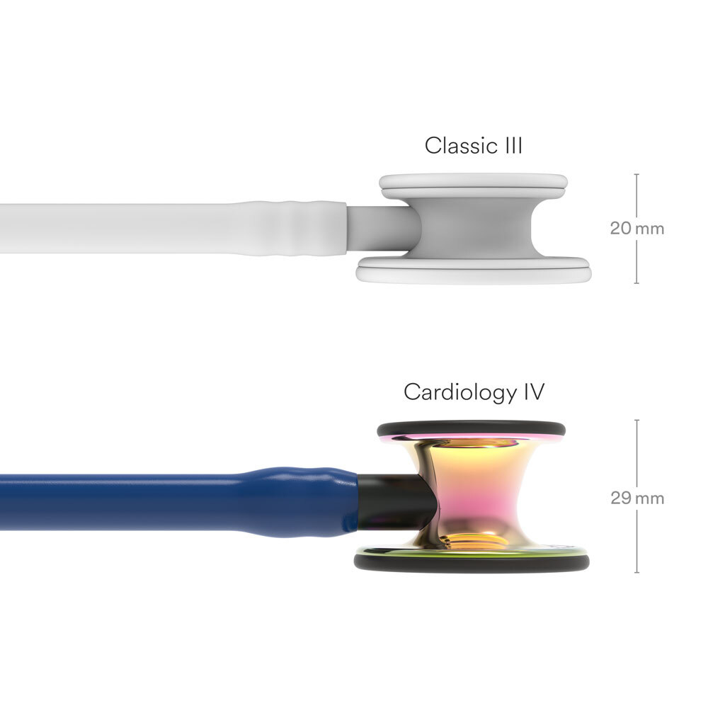 Стетоскоп Littmann Cardiology IV, небесно-голубой, радужная акустическая головка, черный ствол (6242)