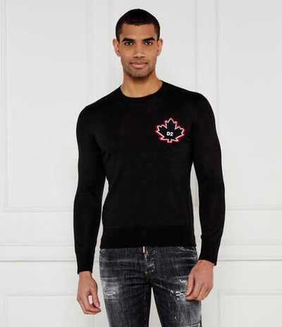 Шерстяной свитер Dsquared2 - черный(S74HA1528 D13086)