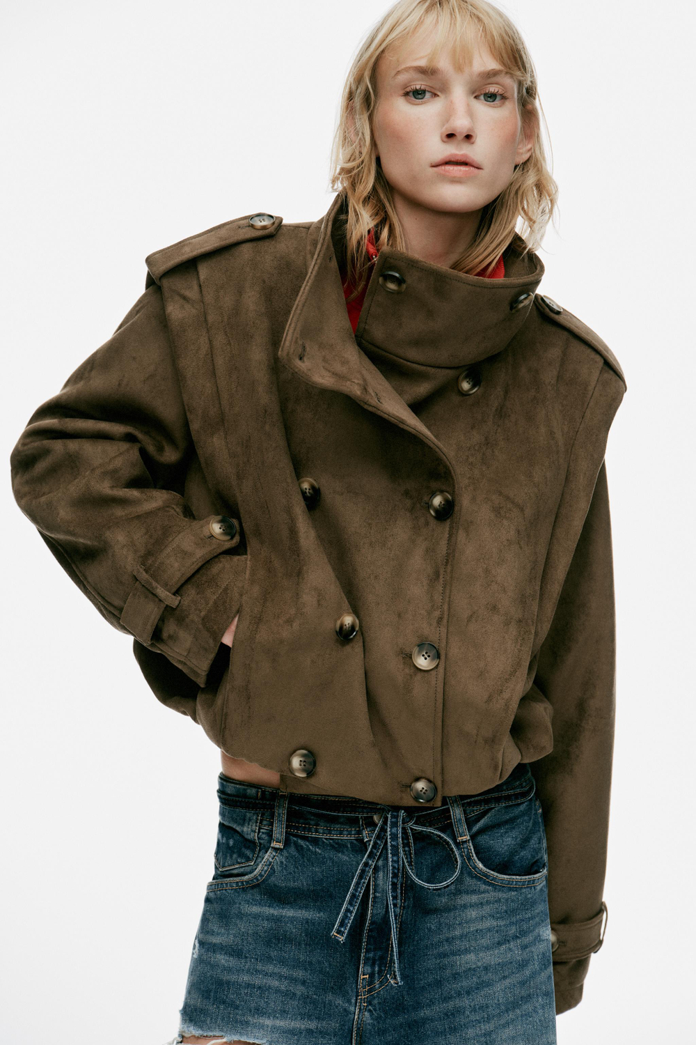 УКОРОЧЕННЫЙ ТРЕНЧ СО СКЛАДКАМИ — ZARA